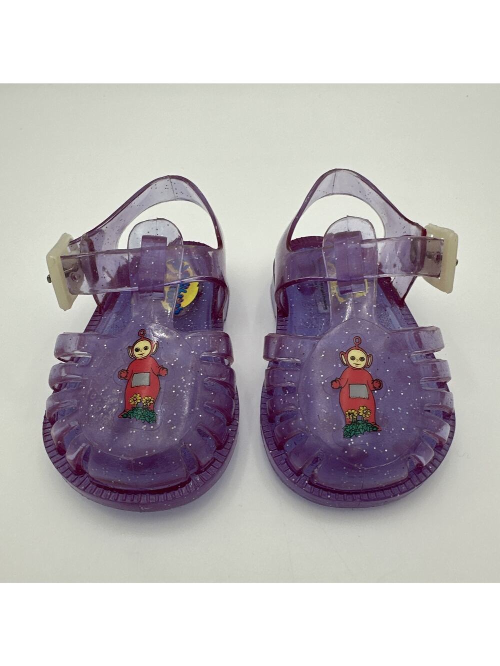 Vintage 1999 Teletubbies Jelly Sparkle Sandals Size 2 Ragdoll Productions Y2K